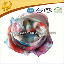 100% silk lady 8mm printed chiffon scarf